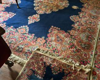 Wonderful 1940’s Karstan rugs including 2 large and 3 smaller, all matching in blue