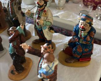 Collection of Emmett Kelly figurines
