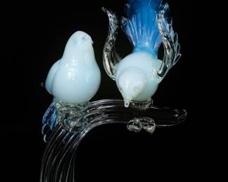 Murano Love Birds Figurines SIGNED