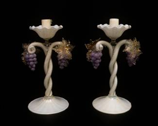 Pair of Murano 12" Art Glass Candlesticks —
Amazing Huge Brentwood Estate Sale located in a 5,000+ sqft home located off Granny White Pike Road near Murray Lane — Brentwood, TN — Vintage Jewelry, Clothing, Purses, Collectibles —Only minutes from Nashville Tennessee, Franklin, Cools Springs, Belle Meade, Green Hills, Governors Club, Nolensville, Spring Hill, Columbia, Murfreesboro, Smyrna, Berry Hill.