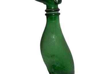 Green Glass Dachsund Bottle 