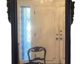 Antique Wood Wall Mirror 