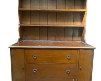 Mid Century Pine Hutch 