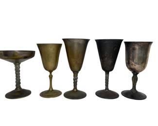 Brass and Silver Plate Goblets 