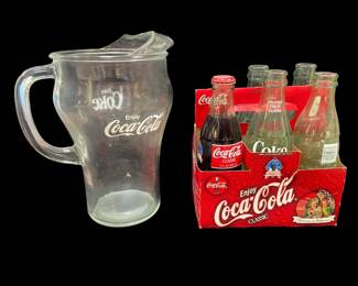 CocaCola Pitcher and Bottles 