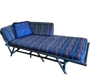 Mid Century Rattan Chaise Lounge 