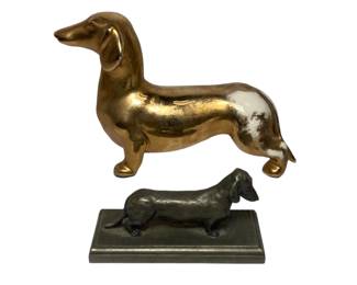 Gilt and Pewter Dachsunds 