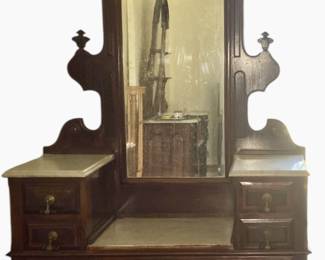 Victorian Mahogany Marble Dresser 