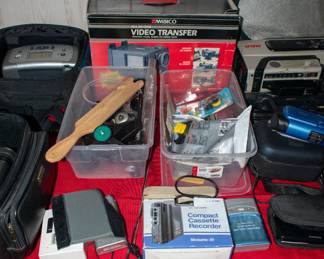 All in one video transfer to tape, cassette recorder, video accessories.