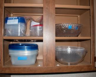 Tupperware, glassware.