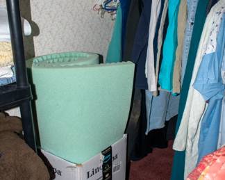 Mattress pad, clothes.