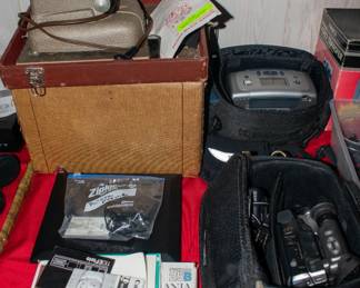 TDC vivid projector, photo printer, video camera, digital picture frame.