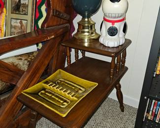Vintage ashtray, vintage end table