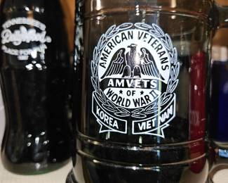 AMVETS American Veterans stein glass - Dollywood Coke Bottle 