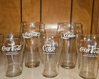 German and American Coke Glasses - Trink Coco-Cola Limonade