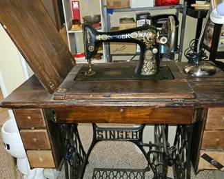 RedEye Singer Sewing Machine with Cabinet