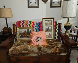 Vintage Wooden Loveseat