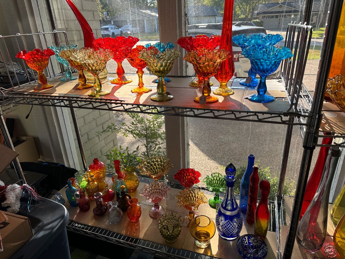 Tons of Fenton glass and other MCM glass we have been collecting