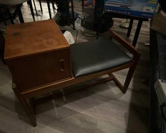 Antique telephone bench