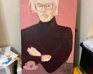 Large painting of Andy Warhol
