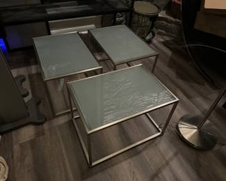 Three modern small side tables