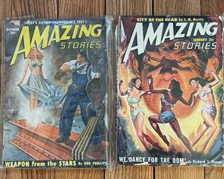 Pulp fiction magazines.