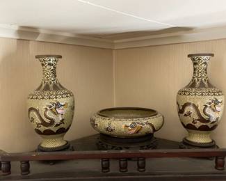 Dragon motif cloisonné.