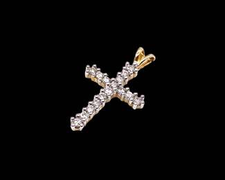 14K & DIAMOND CROSS