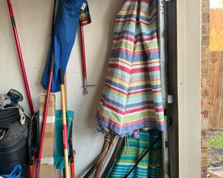 Patio table umbrellas.