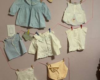 Precious vintage hand-made baby clothing and booties!