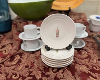 Darling wine-bottle themed appetizer plates.