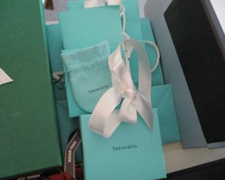 Empty Collectible Tiffany boxes and bags