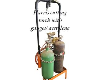 Harris cutting torch with acetylene tanks