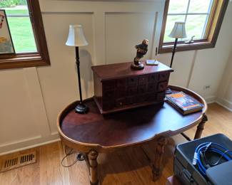 Coffee table, cabinet with drawers