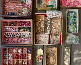 Costume jewelry, including antique pieces.