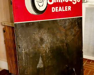 Rare vintage "dealer" tire enamel advertising sign