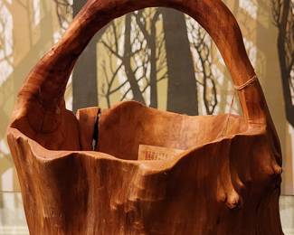 Natural wooden basket