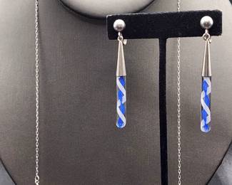 Venetian glass & sterling necklace & earrings 