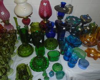 Green, Blue and Carnival Glass