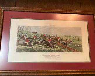 Hunt scene framed art
