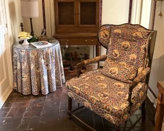 Custom upholstered chair and table cloth