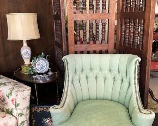 Nailhead trim  tufted chair