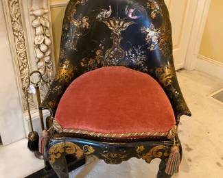 Outstanding antique lacquered chair