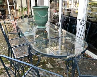 Glass top patio table