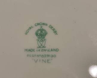 Royal Crown Derby "Vine Salmon" dessert set of 12 - Made in England