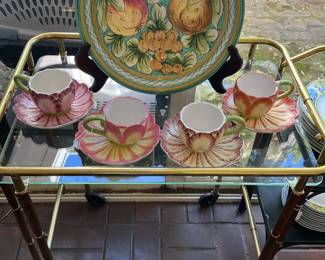 "Milestone" cups & saucers by Mottahedeh 