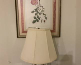 Framed art; another lamp