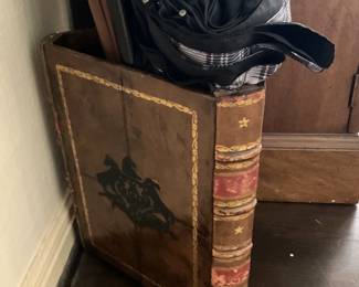 Danby Italian leather equestrian waste basket