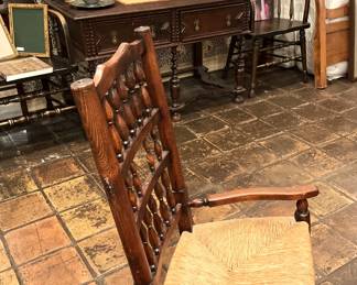Antique rush seat rocker