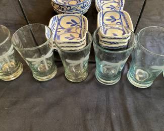 Hand-blown dragonfly glassware